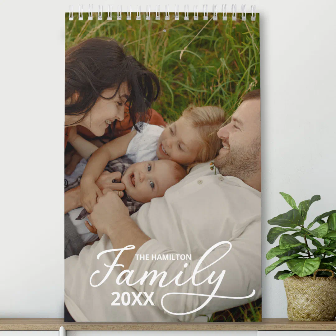 2027 Family Photo Chic Script Calendar