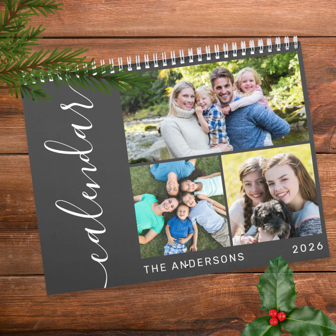 Create Your Own Minimal 3 Photos Collage Script Calendar