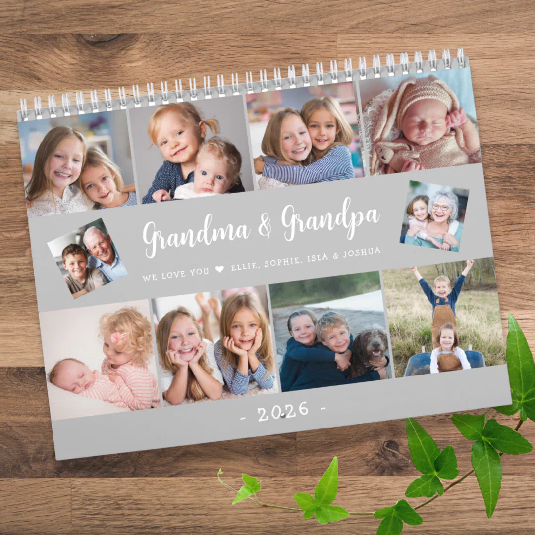 Create Your Own Photo Family Modern Script 2026 Calendar