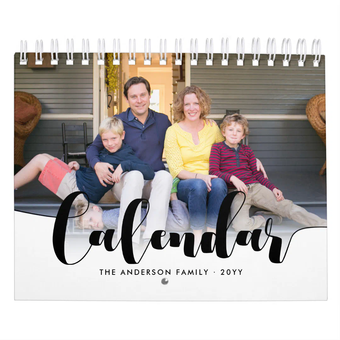 Minimalist Modern Family Photo Create Your Own Calendar