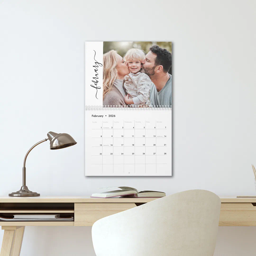 Our Family Photo 12 Month Script Calendar
