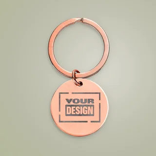Alternative view of Stainless Steel Round Keychain (Engraving) About Key features Care instructions