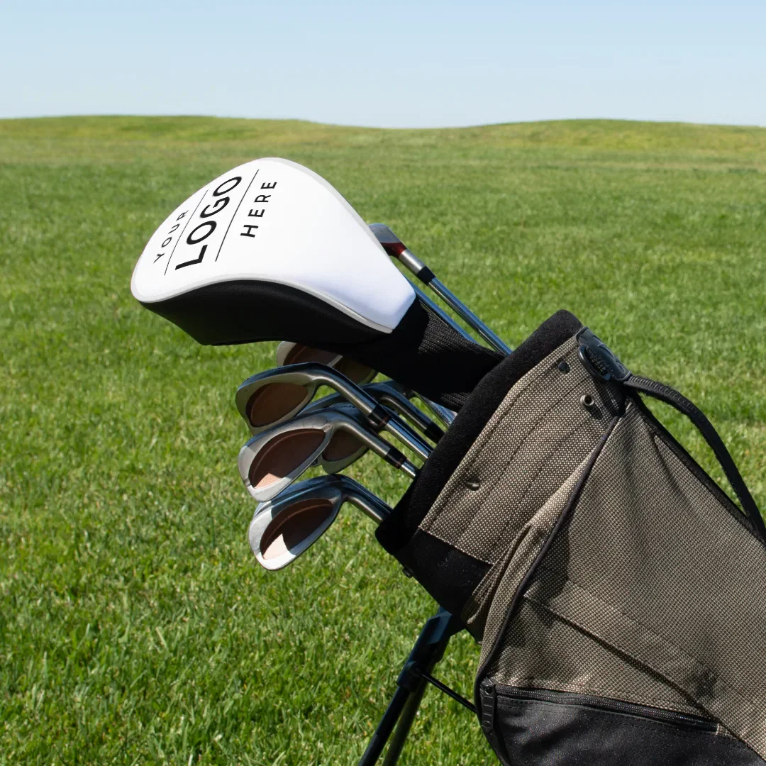 Custom White Business Logo Branded Driver Golf Head Cover
